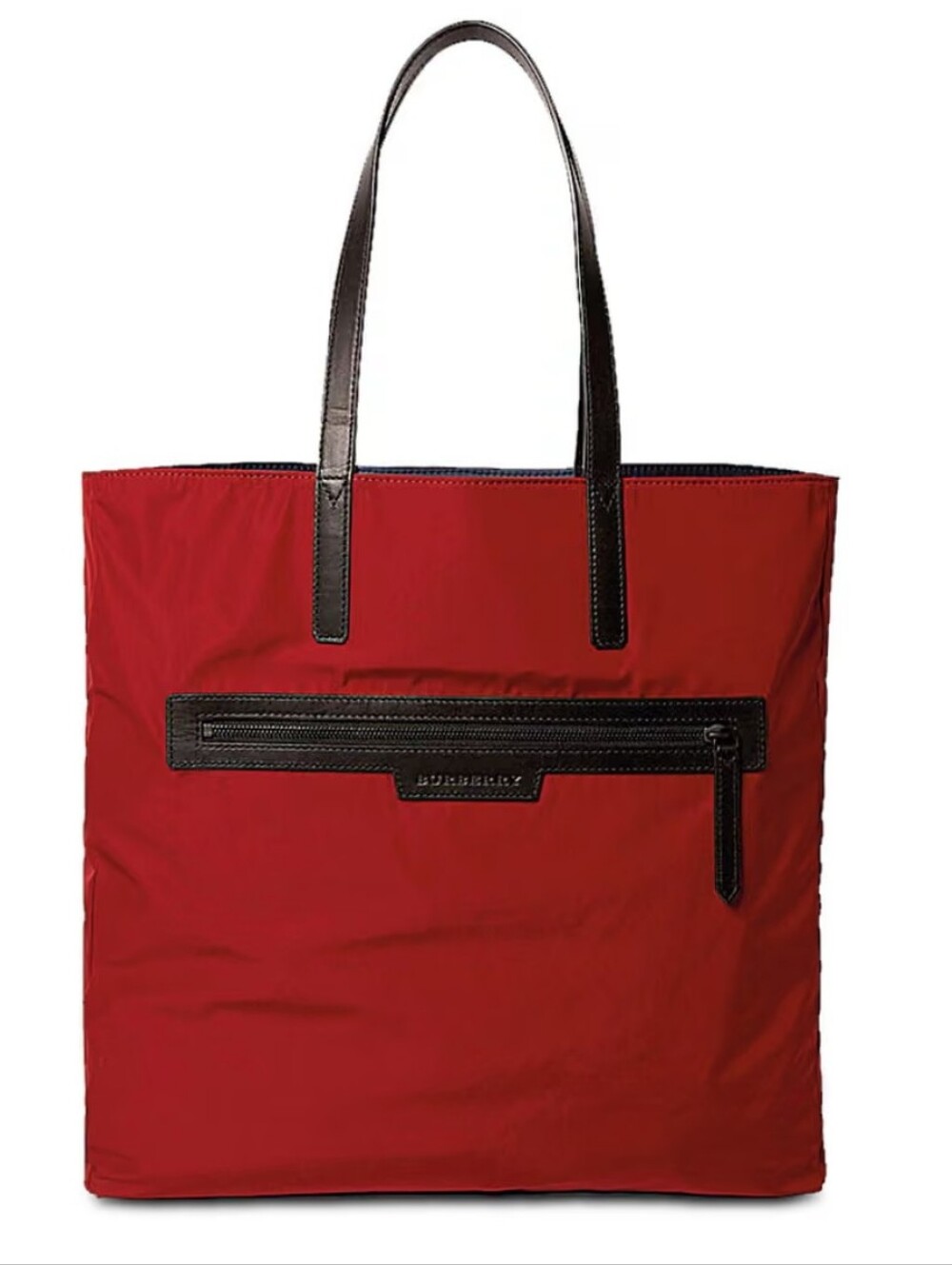 Burberry Nylon And Leather Tote Schoulder Bag Revisible Red And Bleu